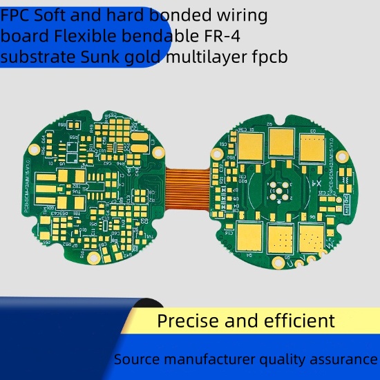 FPC Soft and hard bonded wiring board Flexible bendable FR-4 substrate Sunk gold multilayer fpcb 