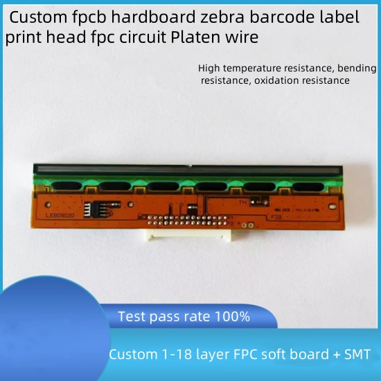 Custom fpcb hardboard zebra barcode label print head fpc circuit Platen wire 