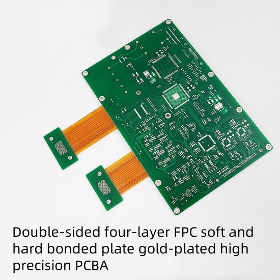 Double-sided four-layer FPC soft and hard bonded plate gold-plated high precision PCBA 